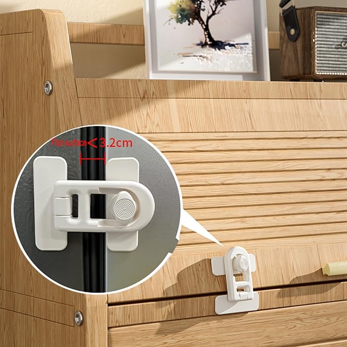 CMINGJ（2 pack） Child Safety Lock for Baby, Child proof Refrigerator Lock, for Fridge, Cabinets, Drawers, Dishwasher, Toilet and Child Safety Cabinet Lock, for Child,Kids and Toddlers, White