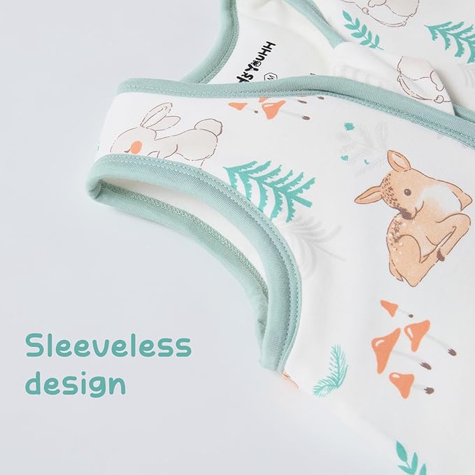 Baby Sleeping Bag 2.5 TOG Cotton Winter Sleep Sack for Newborn babies, Unisex Baby Wearable Blanket with Animal Patterns, Deer, XL