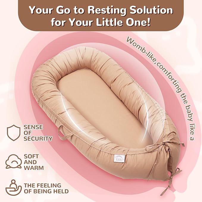 Baby Lounger, Infant Lounger for Newborn,Portable Baby Nest Cover Breathable & Soft, Newborn Essentials