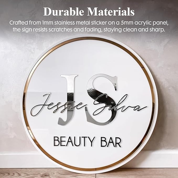 Custom Backlit Acrylic Logo Sign, Light Up Signs - Personalized Illuminated Logo Sign with Floating Acrylic Design for Retail Stores, Restaurants, Offices, and Hair Studios