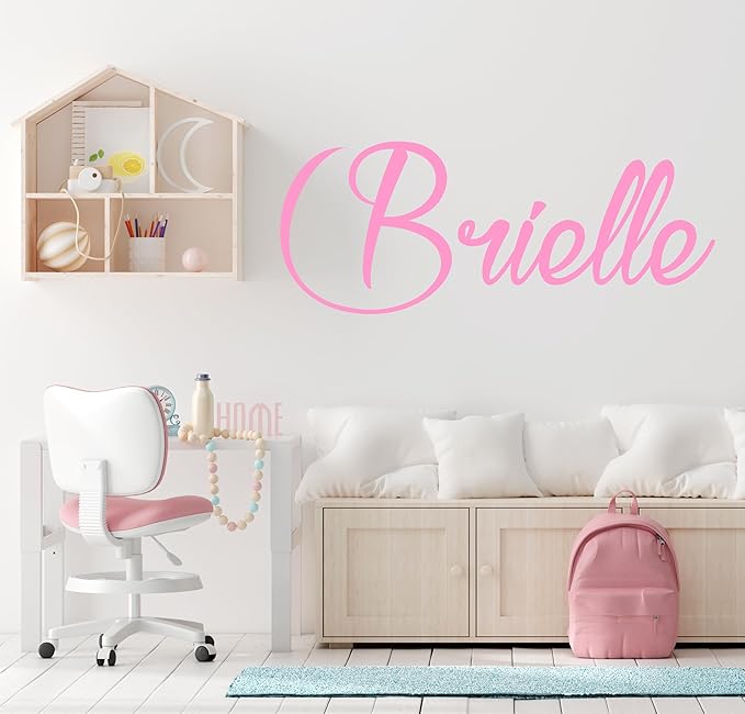 Decor Designs Decals Fancy Girls Personalized Custom Name Vinyl Wall Art Decal Sticker, Nursery Bedroom Baby Decor, Multiple Font and Color, (Multiple Size Choices) (Single Name, Without Initial)