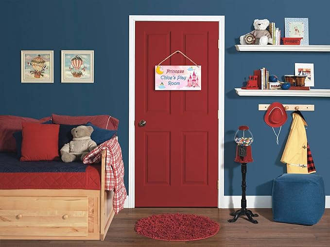 Personalized Name's Pretty Pink castle & stars princess decor Nursery Kid's Children's Girls Bedroom Door Sign Wood Plaque Sign Wall Decor Gift