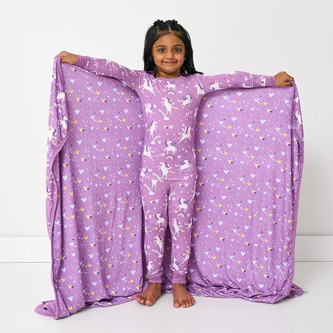Little Sleepies Cloud Blanket, Soft Viscose from Bamboo Toddler & Baby Blanket for Boys & Girls, Lightweight, Perfect for Hot Sleepers, 50" x 50", Large (Sienna's Unicorns)