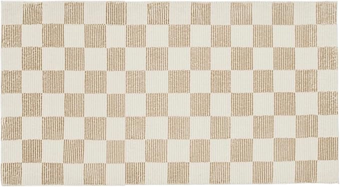 Revival Rugs Gambit 3'x5' Machine Washable Area Rug for Kitchen Bedroom - 100% Recycled Oeko-TEX Certified, Medium Pile, Camel, Beige