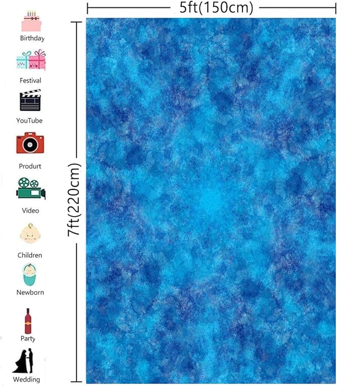 5x7ft Navy Blue Abstract Photography Backdrops Divergent Pattern Portrait Fabric Photo Background