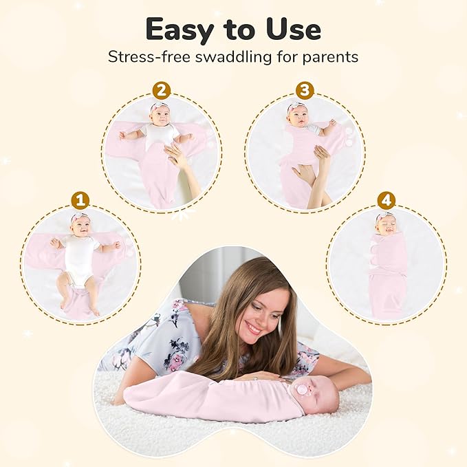 Mama Cheetah Baby Swaddle Sack, Organic Swaddling Blanket, Newborn Swaddle Sleep Sacks, Adjustable Infant Swaddle Wrap, Easy Swaddles for Boy Girl 0-3 Month