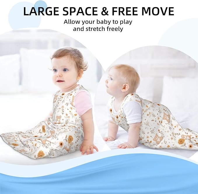 Baby Sleep Sack Sleeveless Sleeping Bag Wearable Blanket Soft Breathable Toddler Sleep Bag Colorful Dinosaur