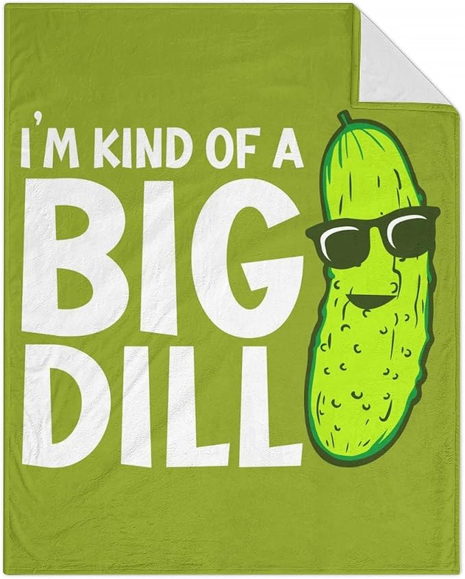 Pickle Throw Blanket for Teen - 50x60 Inches Throw Size - Soft Fluffy Cozy Blankets Gift - Green Funny Blanket Throws for Living Room Decorative