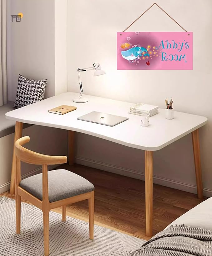 Personalized Cute Whale Sign Ocean Themed For Kids Room Baby Nursery Door Decor Star Custom Name Wall Decor Decorative Plate for Boys Bedroom Girls Room