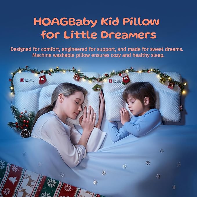 Toddler Pillow with Pillowcase, Breathable & Cozy Machine Washable Kids Pillow with Pillowcase, 21.6x13.8 Ergonomic Children Pillow for Boys and Girls Aged 6-12 (Rabbit, Height 3)