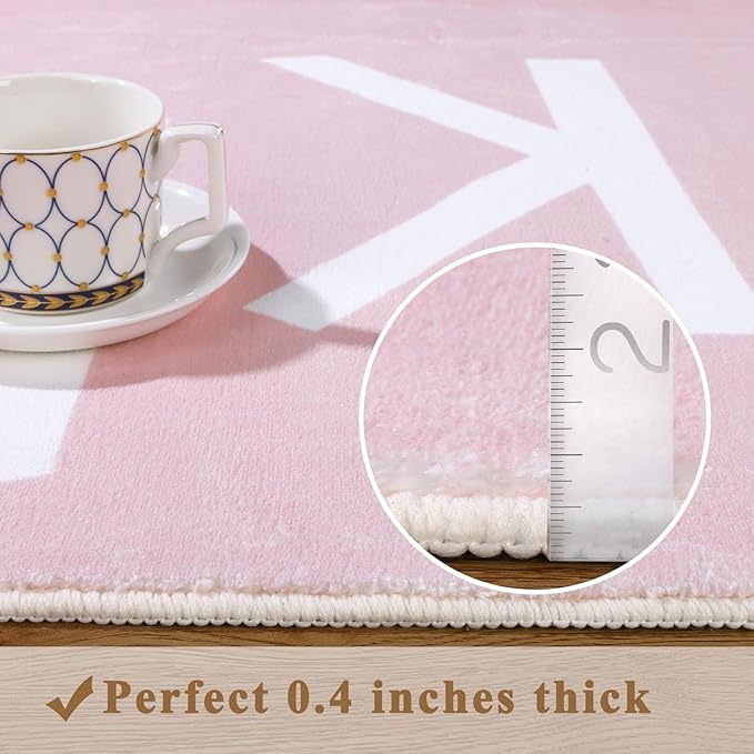 Topotdor Kids Play Rug Alphabet Nursery Area Rug Extra Large Soft Crawling Play Mat for Children Toddlers Bedroom (47x70 inch,Pink)
