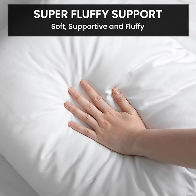 Foamily Throw Pillows Insert 18 x 18 Inches (Set of 4) Hypoallergenic, Made in USA - Decorative Couch, Bed Pillow