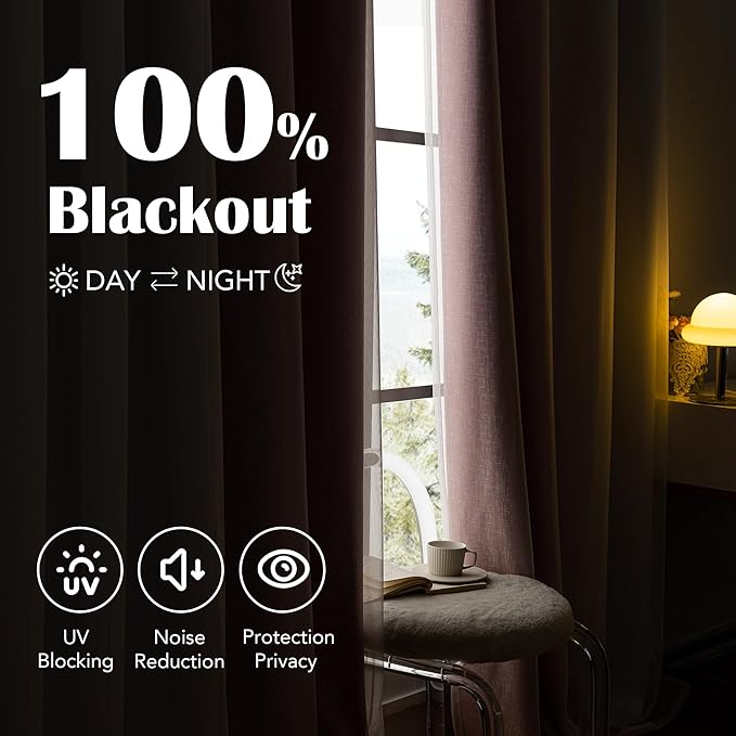 100% Blackout Curtains with Sheer Overlay Mix and Match Double Layer Drapes 84 Inch Long 2 Panels for Bedroom Living Room Pink White Ombre Grommet Window Treatment with Tiebacks