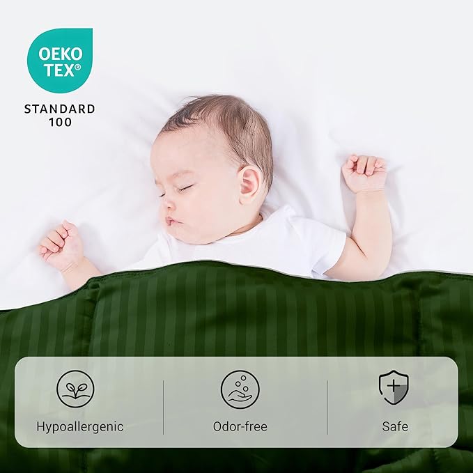 ZPECC Toddler Down Alternative Comforter, 39x47 Hypoallergenic Baby Blanket Quilt, Soft Breathable Lightweight All Season Kids Duvet Insert for Crib Stroller Cot Daycare, Olive Green