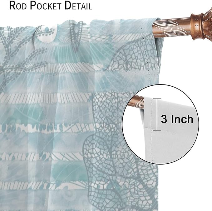 Starfish Curtains，Starfish and Seashells Coastal Curtain Ocean Themed Underwater Marine Decor Waterproof Fabric Curtain Set 2 Panels,42x54 Inches