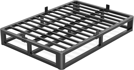 Upgrade Anti Bending and Round Corner Legs 10 inch Metal California King Bed Frame 3500 LBS Heavy Steel Slats Support Platform Bed Frame No Box Spring Needed Platform Noise Free Easy Assembly