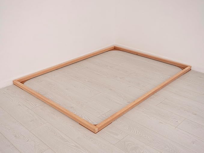 BUSYWOOD Wooden Bed Frame King - Wood Bed Frame Queen - Full Size Bed Frame Wood - Floor Bed Frame - Full Loft Bed - Scandinavian Bed Frame - Twin Floor Bed - Wood Bed Frame Full - Zen Low Profile Bed