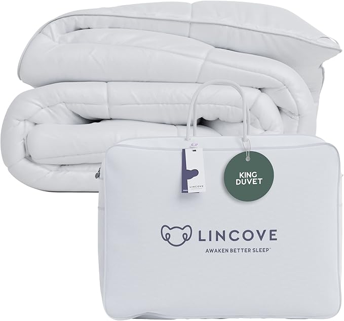 Down Alternative Comforter – Corner Loops in Each Corner, 400 Thread Count 100% Cotton Sateen Shell, Soft and Plush Feel, King Size: 90”x106”