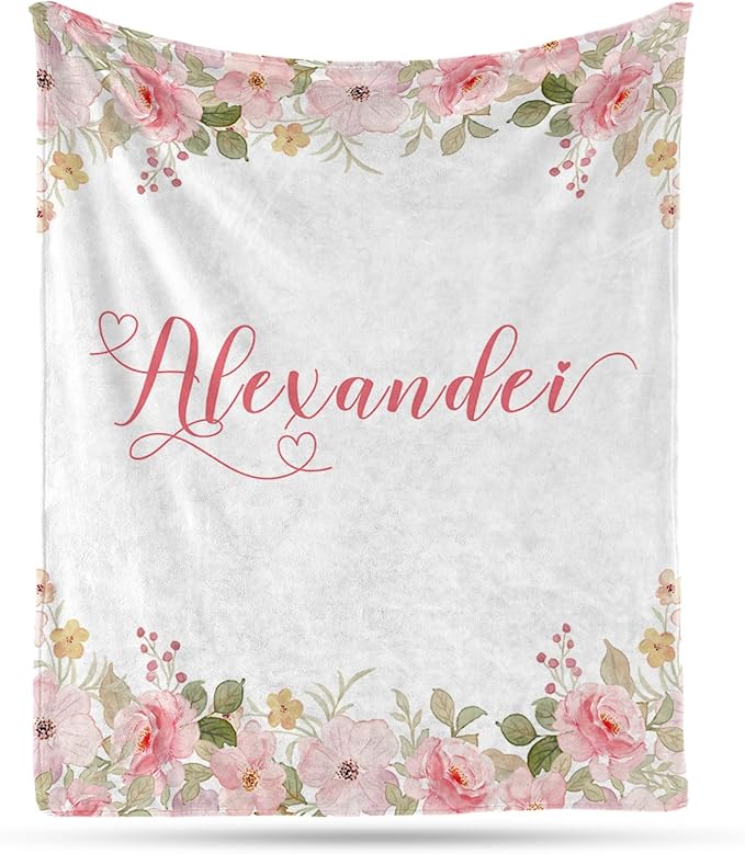 Ship Next Day, Personalized Baby Blankets - Printed in USA, Custom Name Blanket, Baby Blanket with Name, Ultra-Soft Cozy Fleece Blankets, Gifts for Baby Newborn Toddlers Boys & Girls Kids