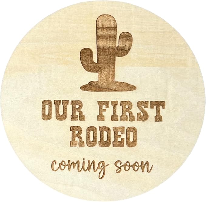 Baby Coming Soon Announcement Personalized Sign with date, Pregnancy Announcement plaque, maternity photo prop, Baby Announcement Sign (Rodeo)