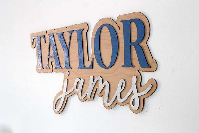 Large Wood Nursery Sign | Nursery name sign for Kids | Custom Wood Name Sign | 3D Wood Baby Name Sign (Green)