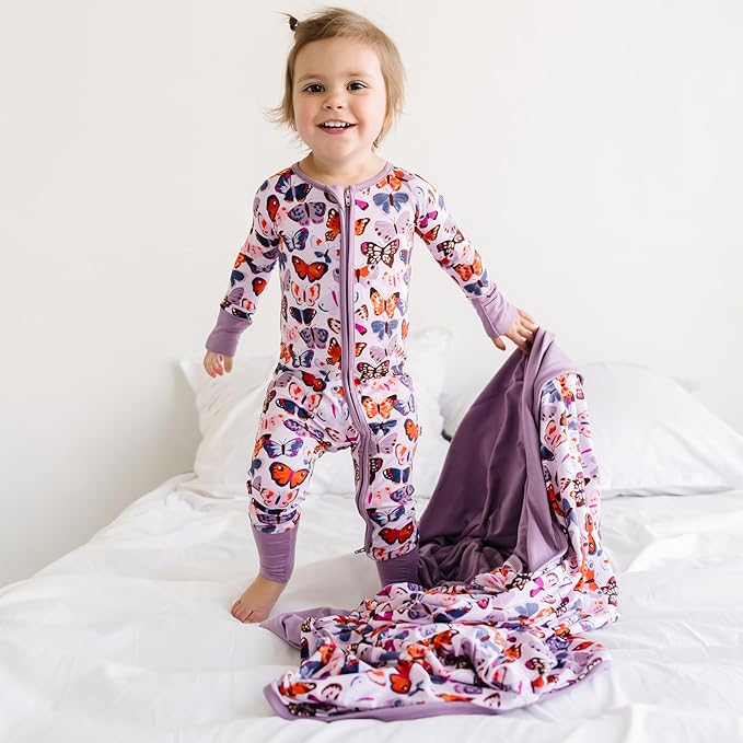 Little Sleepies Cloud Blanket, Soft Viscose from Bamboo Toddler & Baby Blanket for Boys & Girls, Lightweight, Perfect for Hot Sleepers, 50" x 50", Large (Butterfly Kisses)