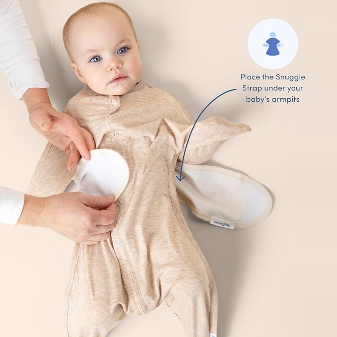 SleepingBaby Fleece Zipadee-Zip Transition Swaddle and Snuggle Strap Bundle - Roomy Baby Swaddle Blanket with Zipper Convenience and Wearable Blanket Accessory, Perfect Penguin, Medium (6-12 Month)