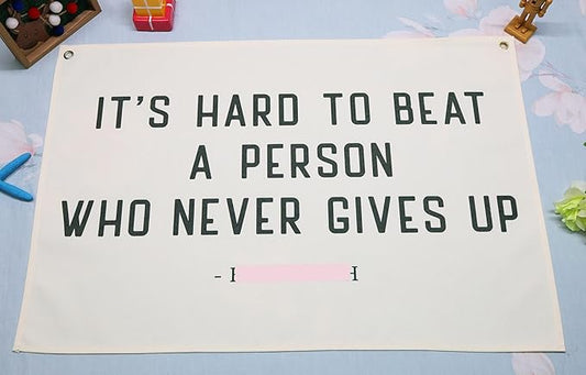 Inspirational Boho Canvas Rectangular Banner Flag Sign Poster Wall Decor Gift for Nursery Reading Room Classroom Bedroom Playroom Door Baby Kids Room-Birthday Christmas Gift-It's Hard To Beat a Person