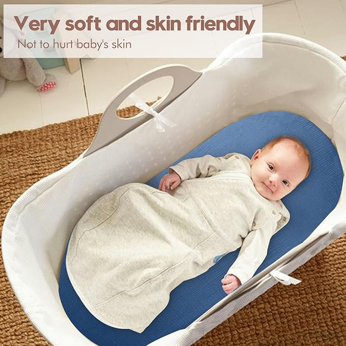 Muslin Bassinet Sheets for Baby Boy Girl,Breathable Baby Bassinet Sheets Fitted for Bassinet,Oval Rectangle,Hourglass,Bassinet Mattress/Pad,Soft Cotton 2 Pack