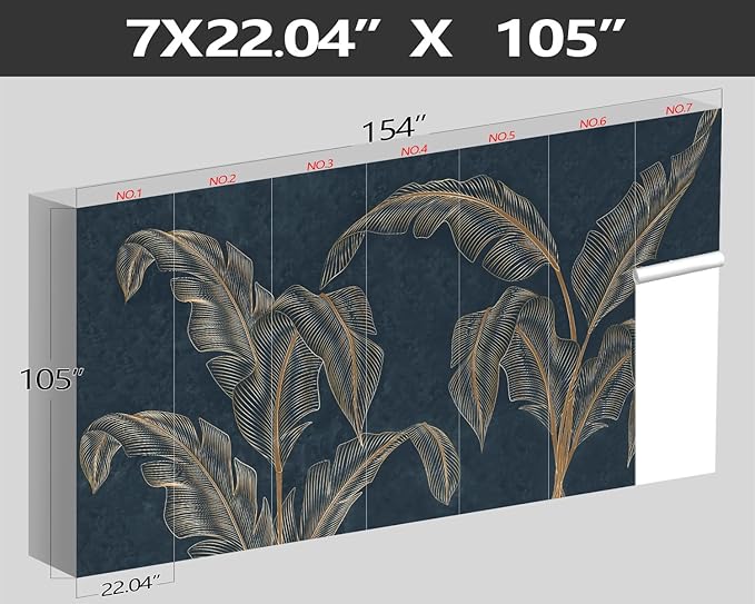 XMPMBM-Modernity Simple Abstraction Banana Leaf Fabric Wallpaper Dark Leaf Living Room Bedroom Bathroom Wall Mural-W 154" X H 105"（112 Square Foot）