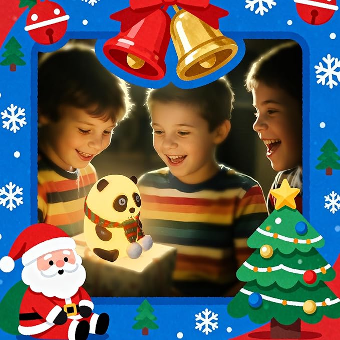 Cute Panda Night Light, LED Squishy Novelty Animal Night Lamp with 7 Color Modes, Soft Silicone Dimmable Nursery Nightlight for Breastfeeding Toddler Baby Kids Decor, Cool Gifts Kids (Panda)