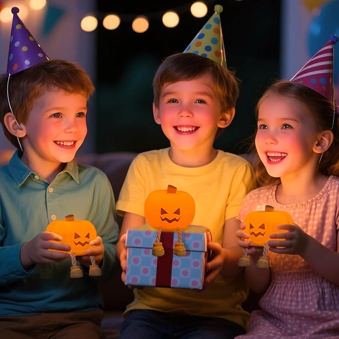 Pumpkin Night Light, Cute LED Night Lamp, Silicone Dimmable Nursery Nightlight for Kids,Silicone Rechargeable Bedside Touch Lamp, Funny Office Desk Halloween Decor for Woman Kids Adults