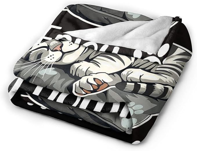 Cat Blanket Funny Cats Throw Blanket Animals Flannel Stuff Merch Cozy Decor Fleece Soft Plush Fuzzy Warm Lightweight Bedding Cats Lover Gifts for Women Men Girl Boy Couch Soft 50"X40"