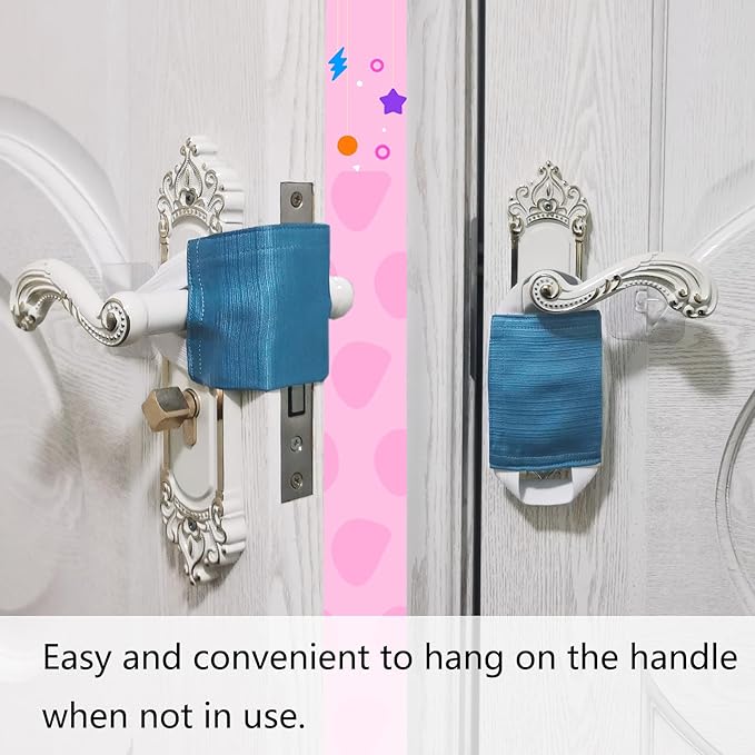 Door Silencer, Quiet Door Closer Cushion, Padded Door Latch Cover for Nursery, Baby, Light Sleepers Noise Reduced Prevent from Locking for Toddler Safety - 4.1 x 3.1 inch, Peacock Blue, Pack-3