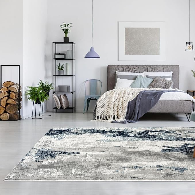 LUXE WEAVERS Kimberly Collection Ivory 2x3 Modern Abstract Area Rug