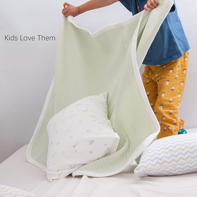 NTBAY Jersey Cotton Quilted Toddler Blanket, Breathable and Warm for Boys and Girls Baby Blanket, 30x40 Inches, Camel Stripe