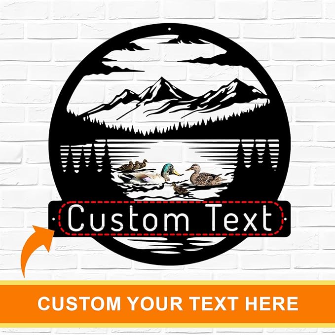 Personalized Duck Quack Shack Pasture Metal Sign,Personalized Family Name Sign, Rustic Wall Decor for Cabin/Bedroom/Porch, Anniversary/New Home/Birthday Gift for Nature Lovers/Couples