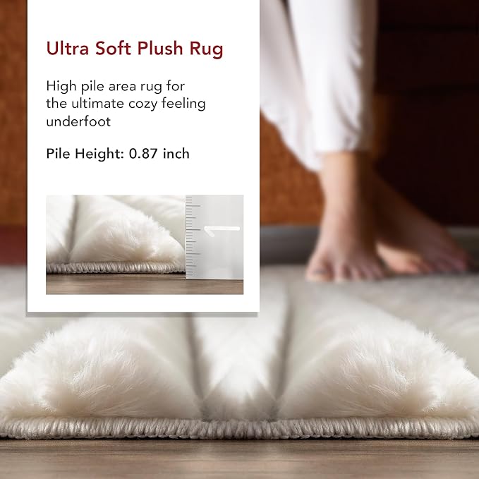 nuLOOM SuperiorWash Collection Kai Off-White, 5' x 8', Fluffy and Cozy, High Traffic, Stain Resistant, Easy Clean, Durable Washable Area Rug for Bedroom, Living Room, Dining, Den, Foyer, Entryway