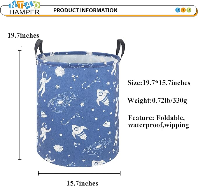 Kids Laundry Hamper,Laundry Basket,Baby Nursery Hamper,Waterproof Storage Bin,Clothes Organizer Basket,Room Decor(Universe)