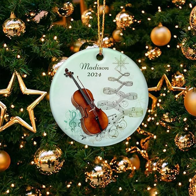 wowcugi Violin Ornament Personalized Instrument Ornaments for Christmas Tree Xmas Tree Decorations Keepsake Gifts for Pianist Instruments Music Lovers