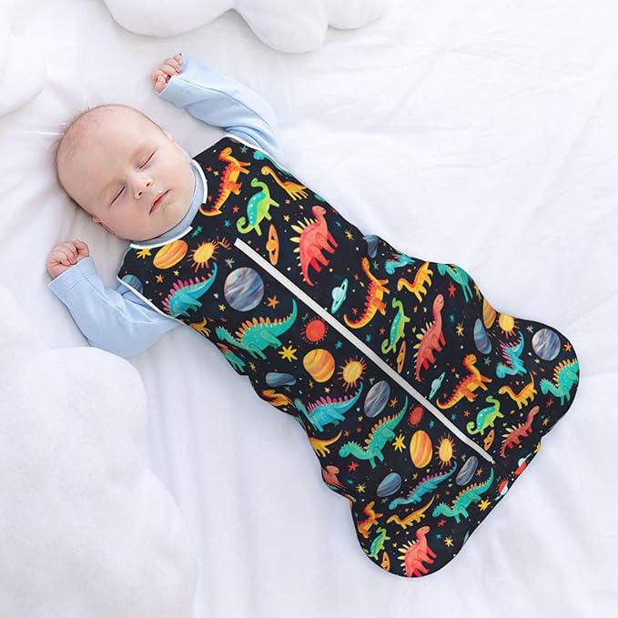 Baby Sleep Sack Sleeveless Sleeping Bag Wearable Blanket Soft Breathable Toddler Sleep Bag Colorful Dinosaur