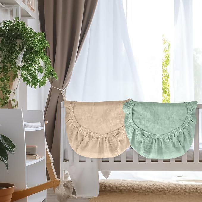 Muslin Bassinet Sheets for Baby Boy Girl,Breathable Baby Bassinet Sheets Fitted for Bassinet,Oval Rectangle,Hourglass,Bassinet Mattress/Pad,Soft Cotton 2 Pack