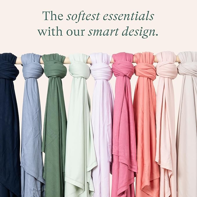 PurComfy Supersoft Swaddle Blanket, Premium Bamboo Viscose Baby swaddling Blankets for Newborns, Lightweight & Breathable Swaddle Blankets for Boys and Girls, 47” x 47”, Neutral Baby Essentials