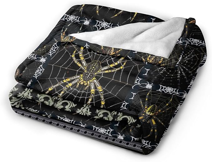 Spider Blanket Spider Throw Blanket Flannel Stuff Merch Cozy Decor Fleece Plush Fuzzy Warm Lightweight Bedding Gifts for Women Man Girl Boys Couch Soft 50"X40"