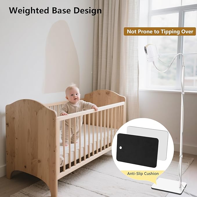 Baby Monitor Floor Stand Mount Compatible with Vtech VM819, Advanced HQ Max, New VM901, RM7764HD, RM5467HD Baby Monitor, Baby Camera Stand Holder with Height Adjustable, Out of Baby Reach, More Safety