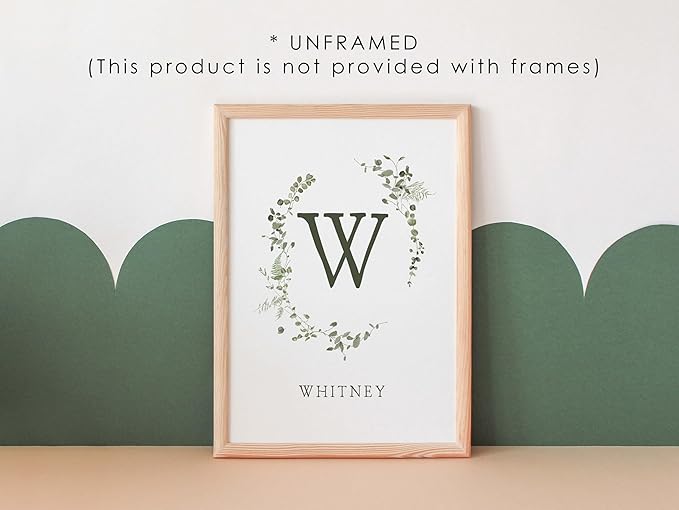Personalized Name Flower Nursery Wall Art Prints, Crib & Nursery décor, Newborn Baby Girl Gift Present, Floral Baby Girl Room Pictures, Poster For Baby And Kids (6 Prints, Flower 4)