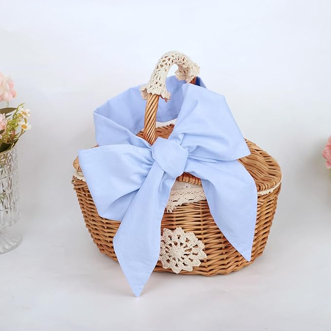 Newborn Swaddle Sash, Soft Cotton Bow Decorative Strap for Swaddles, Adorable Maternity Bow Sash, 70x5.5 Inch, Blue