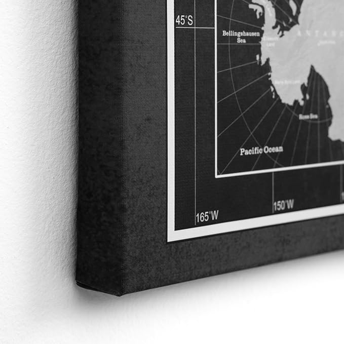 Canvas World Map with Cork Pin Board - English Lettering - Decorative Wall Decoration for All Rooms - Canvas Pictures with World Map Motif (70x50 cm, Pattern 7)