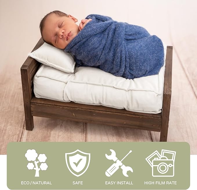M&G House Newborn Photography Props Mattress Pillow Photography Baby Photoshoot Props Bed Mattress Bed Mat Medium (White)
