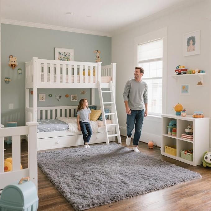 6x9 Large Plush Area Rugs for Living Room, Shag Fuzzy Rug for Bedroom, Ultra Soft Fluffy Furry Carpets for Kids Room, Indoor Carpet Nursery Rugs for Kids Room Home Decor, Light Grey